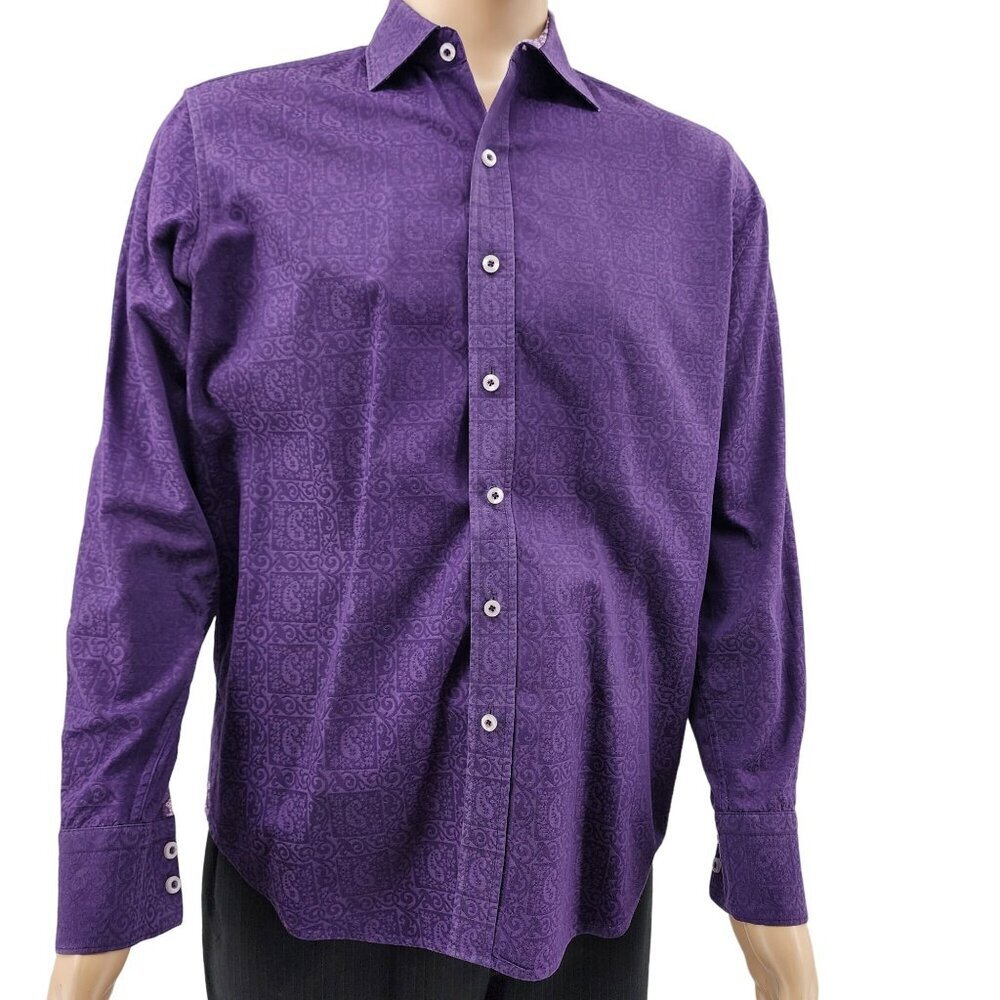 Robert Graham Purple Paisley Long Sleeve Shirt, Men's Small - Picture 16 of 16
